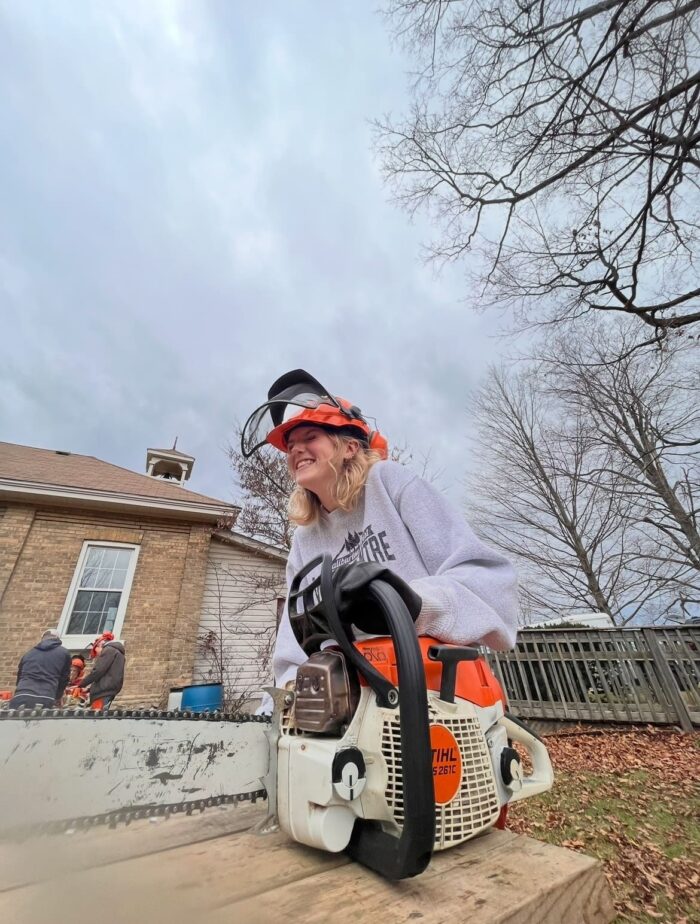 Gilbert during chainsaw certification with the ELP program 