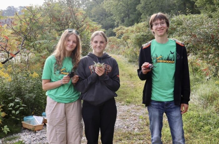 Gilbert with classmates at the Herb Kebbel Marsh during the annual MarshQuest festival. 
