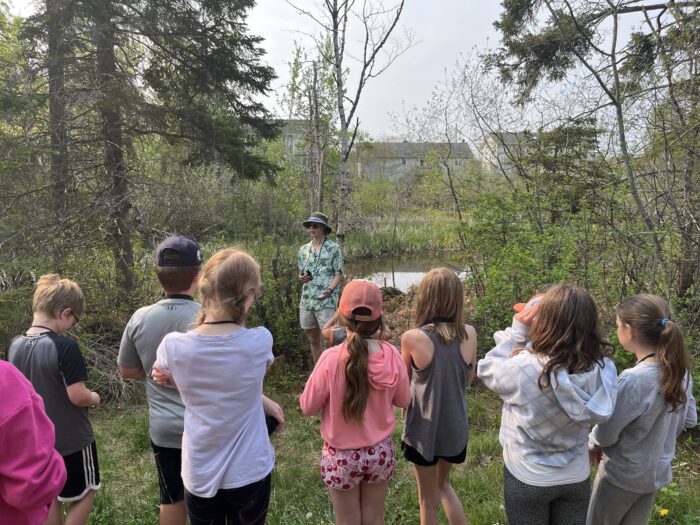 Geurts talking to students at Tremploy Pond 
