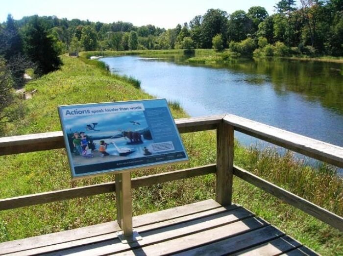 Healthy Wetlands Healthy Communities Sign at Kortright Centre