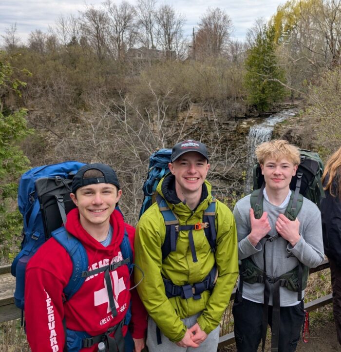 Owen, Oliver, and Noah from the Royal Botanical Gardens Wetland Centre of Excellence 