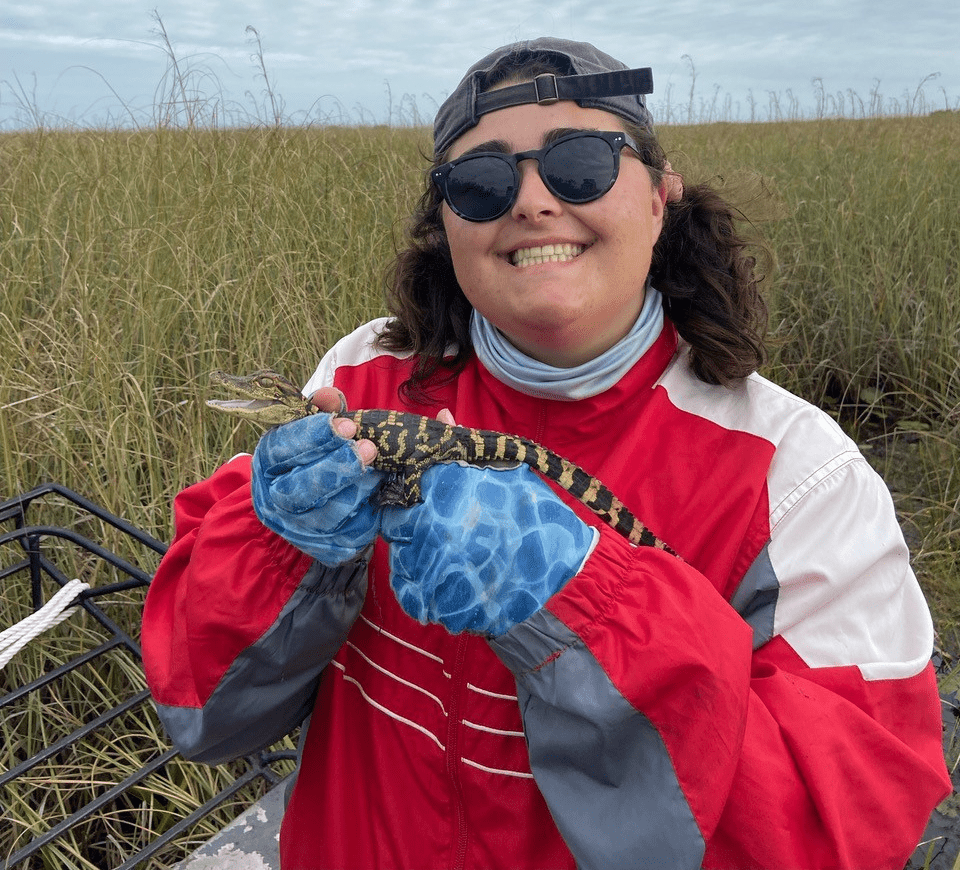 Mel Baldino holding an aligator