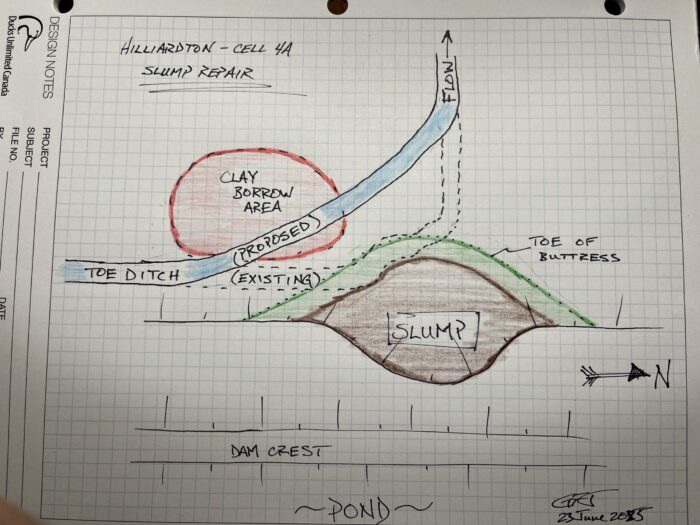 Repair prep: sketch the plan.