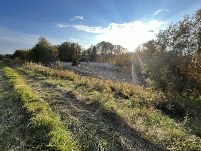 The final stages of the slump repair.