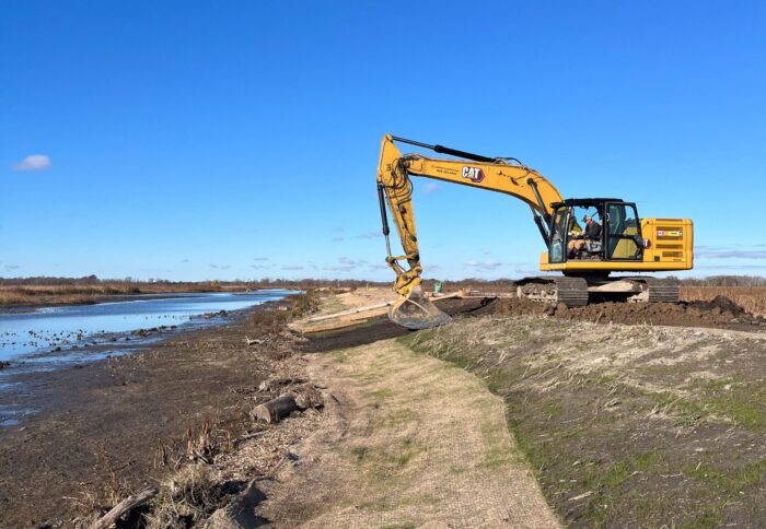 Restoration work in action.