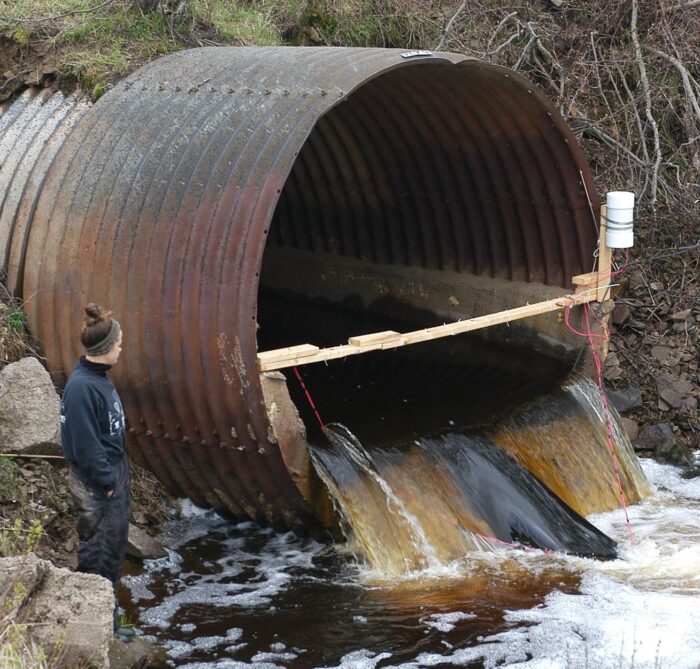 Culverts can be a problem for fish passage as is the case with this site, assessed by the research team, located downstream of DUC wetlands.