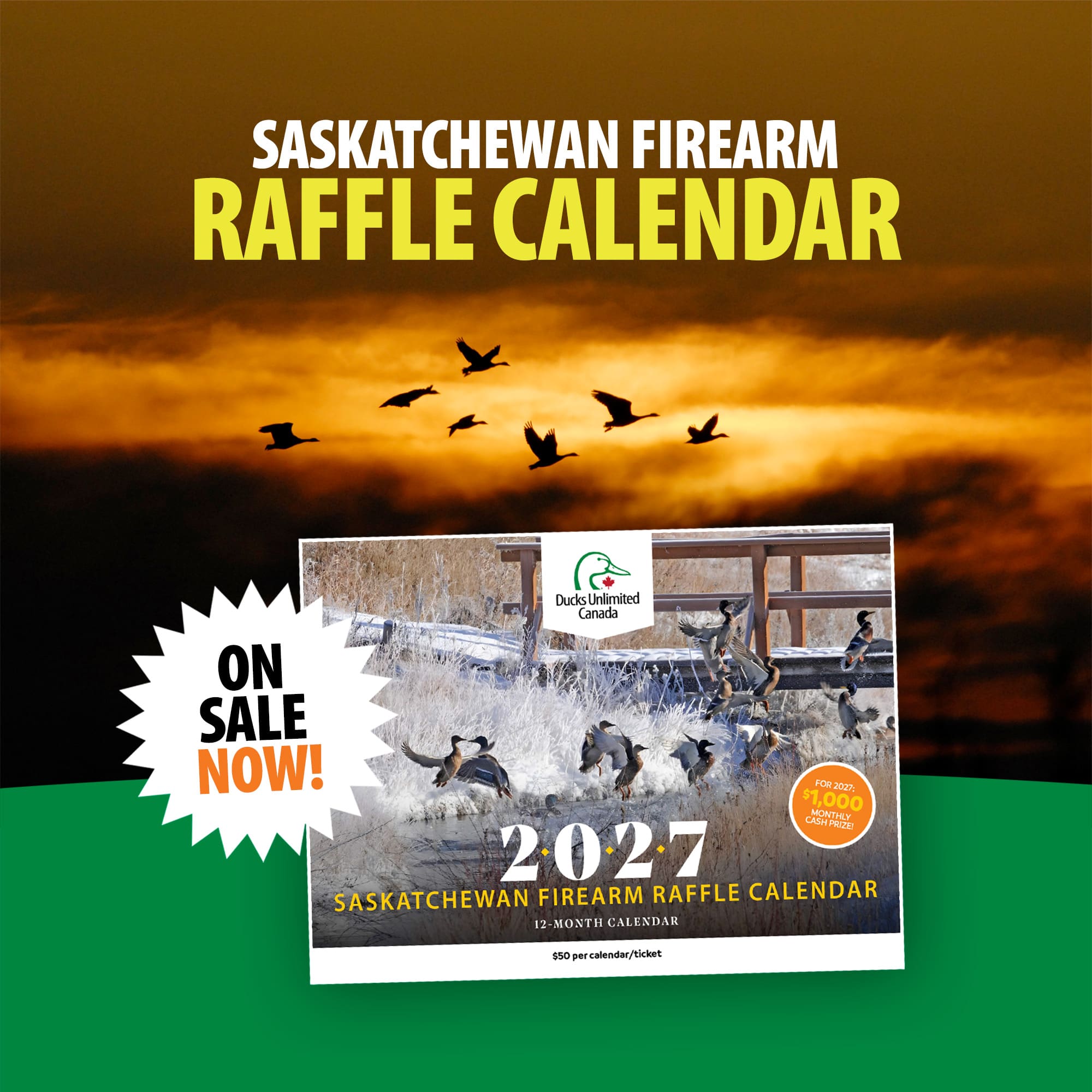 2025 Ducks Unlimited Canada Saskatchewan calendar is for sale