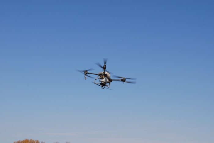 Drone technology is being tested at Touchwood Hills Conservation Ranch as a potential tool for efficient forage establishment on challenging terrain.